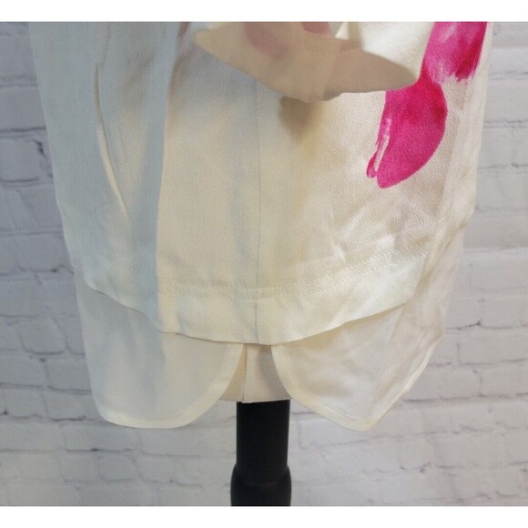 Joules Women's Pink Cream Floral Tulips Tunic Top Sz 8 Round Neck 3/4 Sleeves - Picture 3 of 6